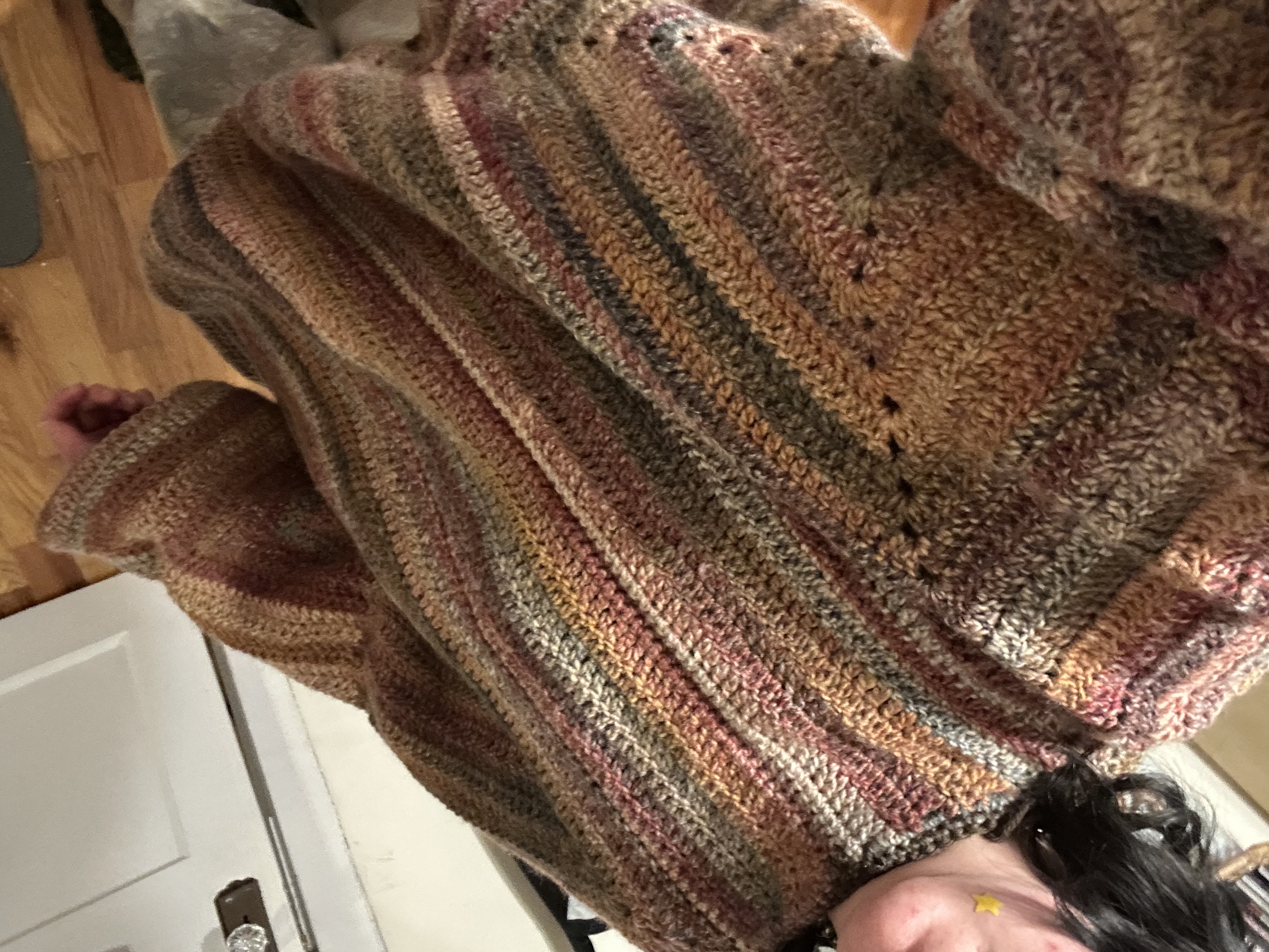 a shitty selfie of me wearing the sweater